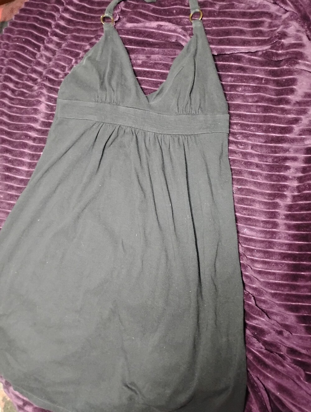 Moda International Black Halter Dress with Gold Accent